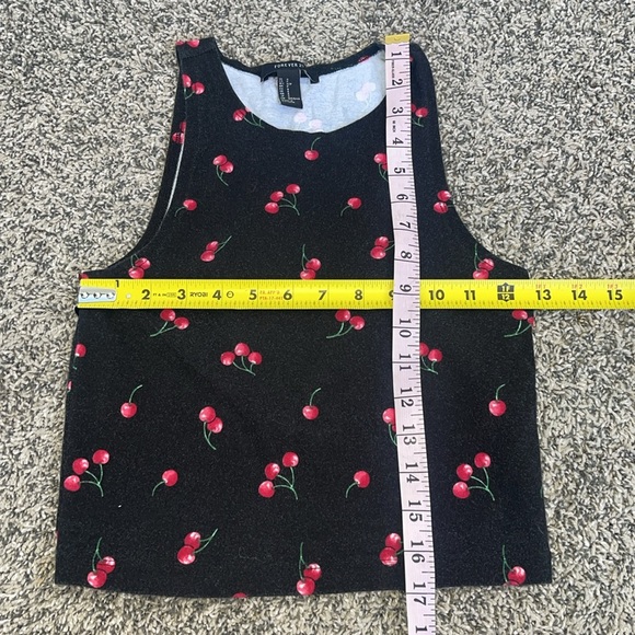 cherry black tank top size small - Picture 4 of 8
